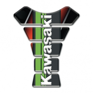 Kawasaki Tank Fuse Black Red Base with Green Tape Logo Stle 
