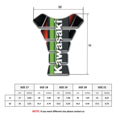 Kawasaki Tank Fuse Black Red Base with Green Tape Logo Stle 