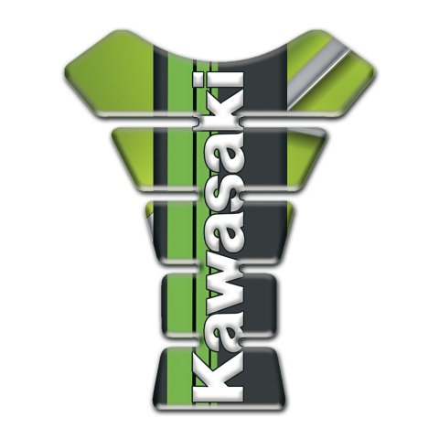 Kawasaki Tank Pad Motorbike Fresh Green base Vertical Logo Style 