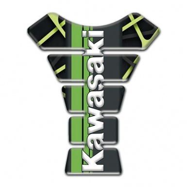 Kawasaki  Tank Protector Silicone Sticker Racing Edition Vertical Logo Style 