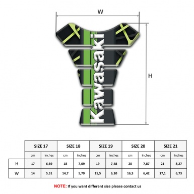 Kawasaki  Tank Protector Silicone Sticker Racing Edition Vertical Logo Style 