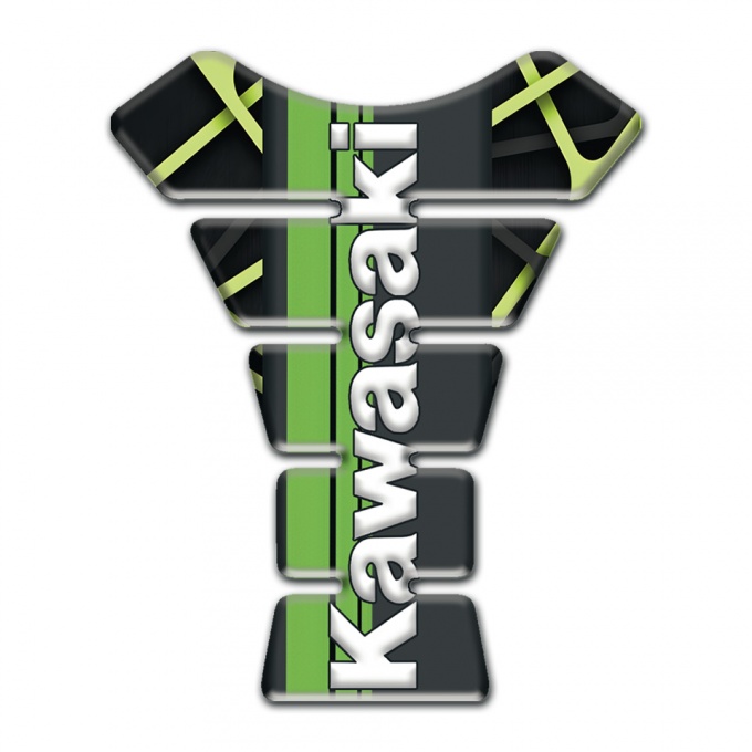 Kawasaki  Tank Protector Silicone Sticker Racing Edition Vertical Logo Style 