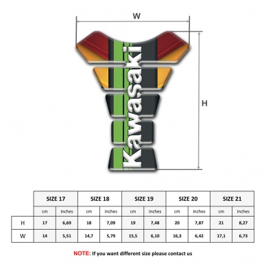 Kawasaki Tank Protector Red Yellow Base with Black Green Logo Panel 