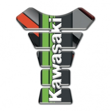 Kawasaki Tank Protector Diagonal Patterns Base Green Tape Logo Panel 