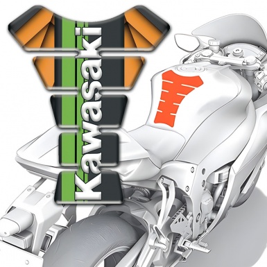 Kawasaki Tank Pad Motorbike Orange Parts Model Edition 