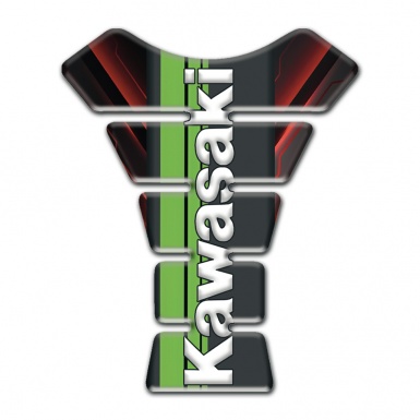 Kawasaki Tank Guard Pads Red Black Background Type 