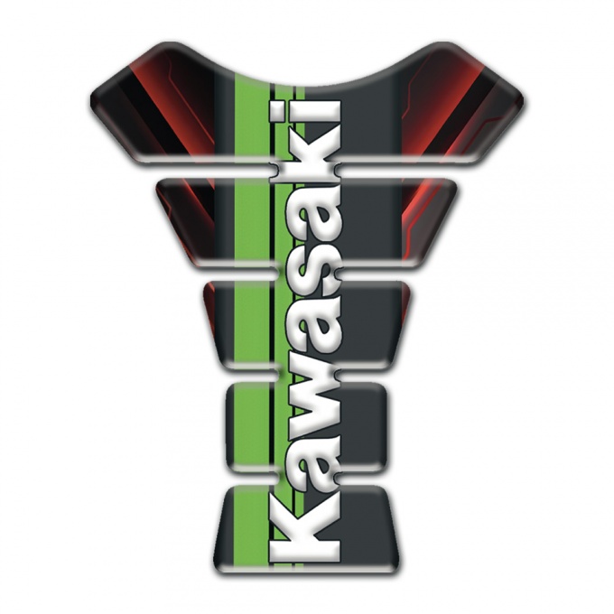 Kawasaki Tank Guard Pads Red Black Background Type 