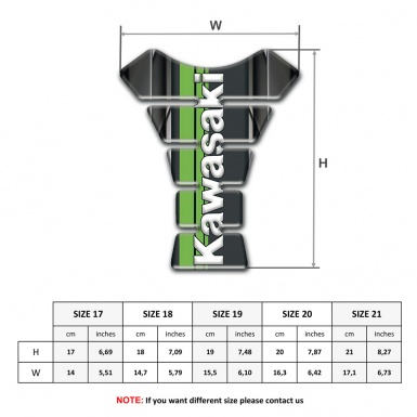 Kawasaki Tank Pad Motorbike Green Tape with Vertical White Logo 