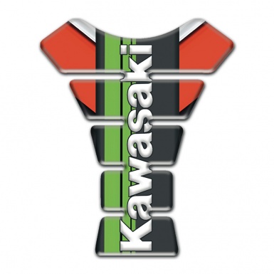 Kawasaki Tank Fuse Red Gray Background Green Logo Panel 