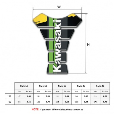Kawasaki Tank Protector Yellow Black Paint base Green tape Logo Panel 