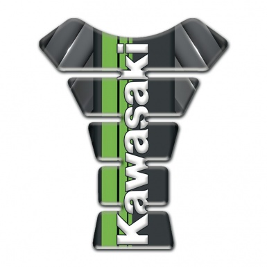 Kawasaki Tank Guard Pads Gray Elements Warp with White Vertical Logo 