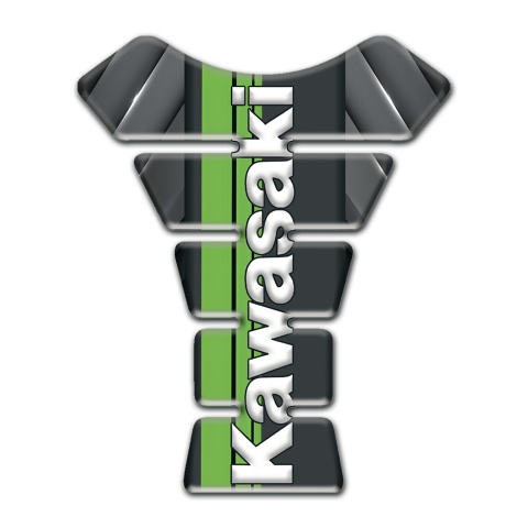 Kawasaki Tank Guard Pads Gray Elements Warp with White Vertical Logo 