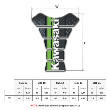 Kawasaki Tank Pad Motorbike Rough Effect Warp and Green Tape Logo Panel 