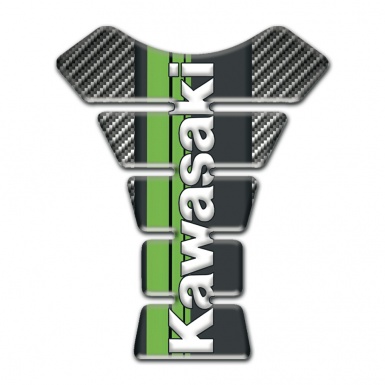 Kawasaki Tank Guard Pads Classic Carbon Warp Style 