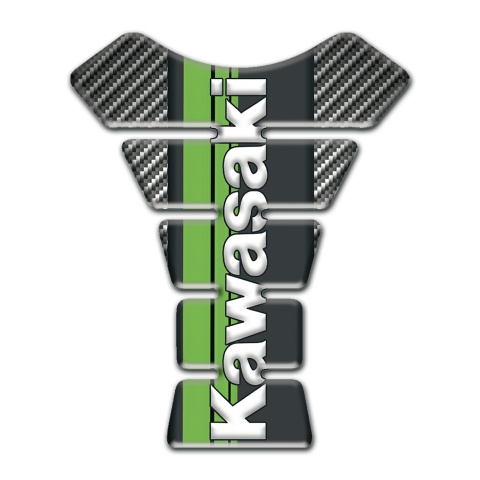 Kawasaki Tank Guard Pads Classic Carbon Warp Style 