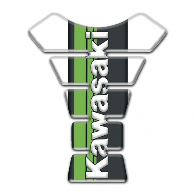 Kawasaki Tank Pad Protector White Warp Black Green Logo Panel 