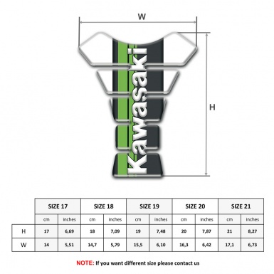 Kawasaki Tank Pad Protector White Warp Black Green Logo Panel 