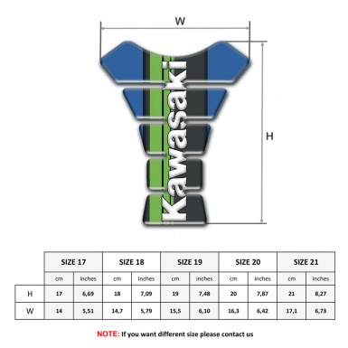 Kawasaki Tank Fuse Blue Warp Black Green Logo Panel 