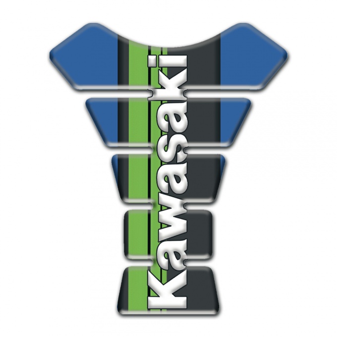 Kawasaki Tank Fuse Blue Warp Black Green Logo Panel 