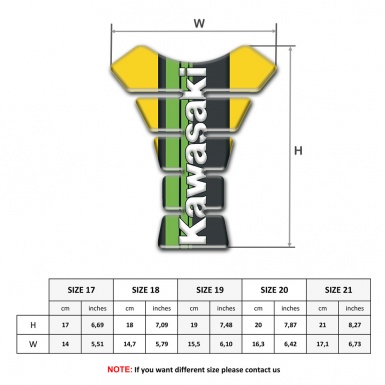 Kawasaki Tank Protector Yellow Print with Black Green Logo Panel 