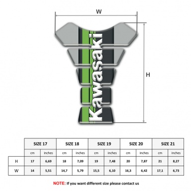 Kawasaki Tank Pad Protector Gray Print and Black Green Logo Panel 