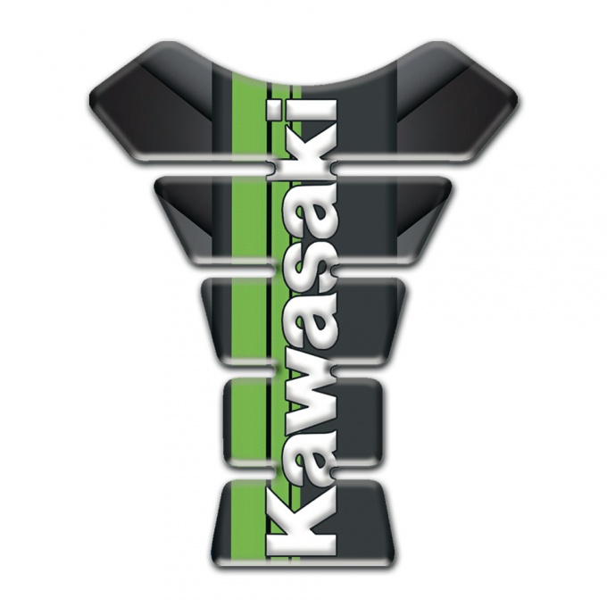 Kawasaki Tank Fuse Dark Base Design Green Tape Logo Panel 