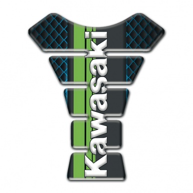 Kawasaki Tank Protector Blue Grid Warp Design 