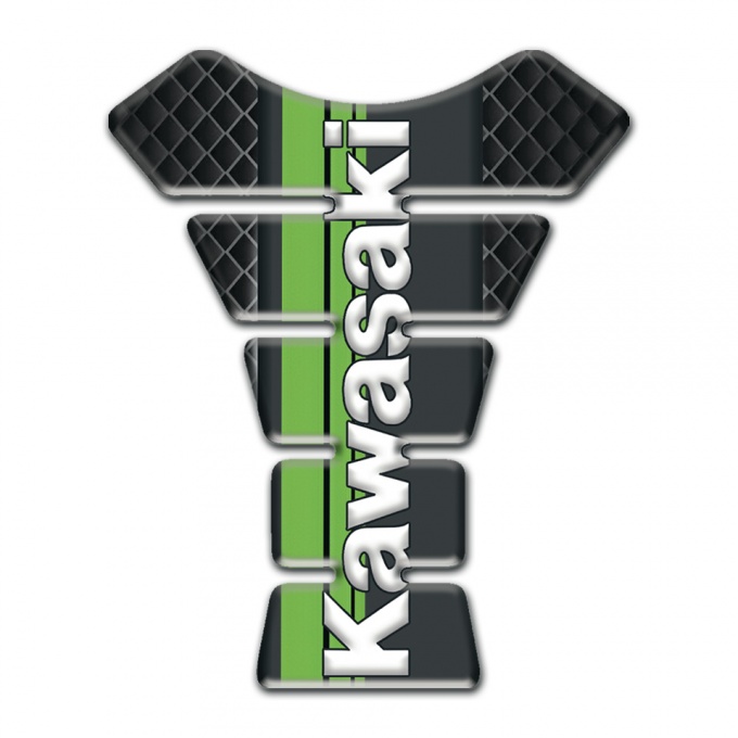 Kawasaki Tank Guard Pads Dark Mesh Warp Design 