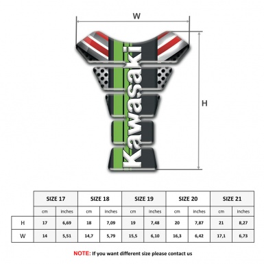 Kawasaki Tank Guard Pads Silicone Design with White Vertical Logo 