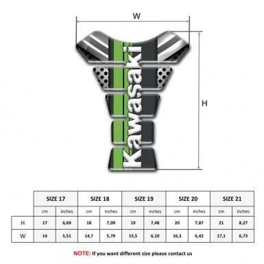Kawasaki Tank Protector Silicone Sticker White Vertical Logo Design 