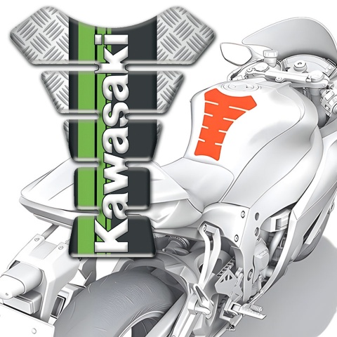 Kawasaki Tank Pad Protector Crossed Patterns Background Style 