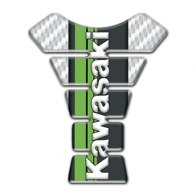 Kawasaki Tank Fuse White Carbon background Style 