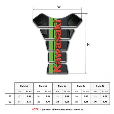 Kawasaki Tank Pad Protector Dark Base Red Logo Design 
