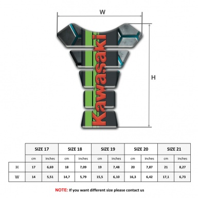 Kawasaki Tank Pad Protector Turquoise Channels Design 