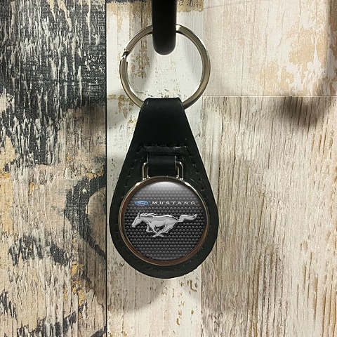 Ford Mustang Key Fob Leather Graphite Honeycomb Design
