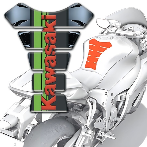 Kawasaki Tank Fuse Torn Base Effect and Red Logo Style 
