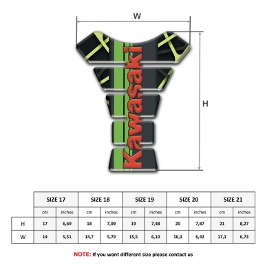 Kawasaki Tank Fuse Black with Fresh Green Stripes Decoration 