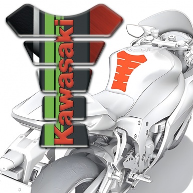 Kawasaki Tank Pad Motorbike Motorcycle Version With Red Logo 