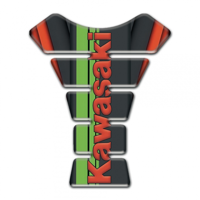 Kawasaki Tank Pad Protector Orange Elements Base Red Logo 