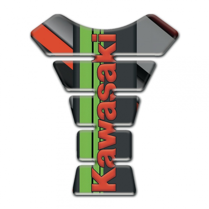 Kawasaki Tank Fuse Grey Orange Diagonal Decoration base Red Logo Style 