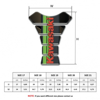 Kawasaki Tank Pad Motorbike Broze Base Red Logo 