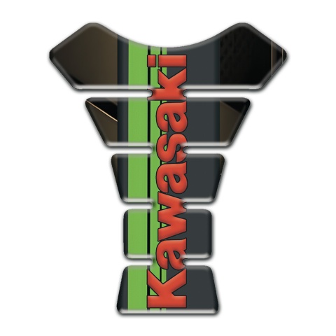 Kawasaki Tank Pad Motorbike Broze Base Red Logo 