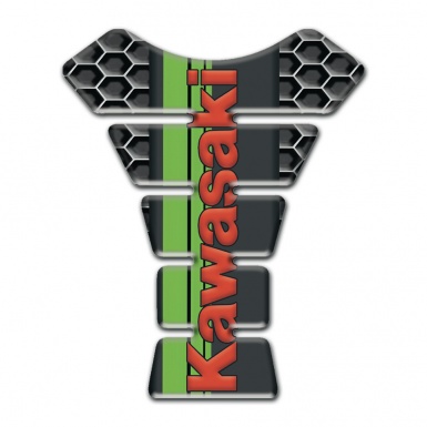 Kawasaki Tank Pad Protector Honeycomb Edition Red Logo 