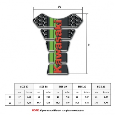 Kawasaki Tank Pad Protector Honeycomb Edition Red Logo 