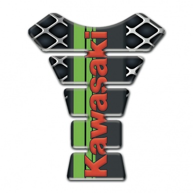 Kawasaki Tank Protector Large Grid Effect Red Logo Edition 