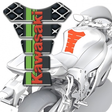 Kawasaki Tank Protector Large Grid Effect Red Logo Edition 