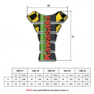 Kawasaki Tank Fuse Black Yellow Squares Version Red Logo Style 