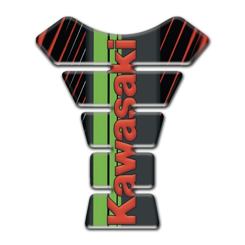 Kawasaki Tank Protector Red Stripes and Black base 