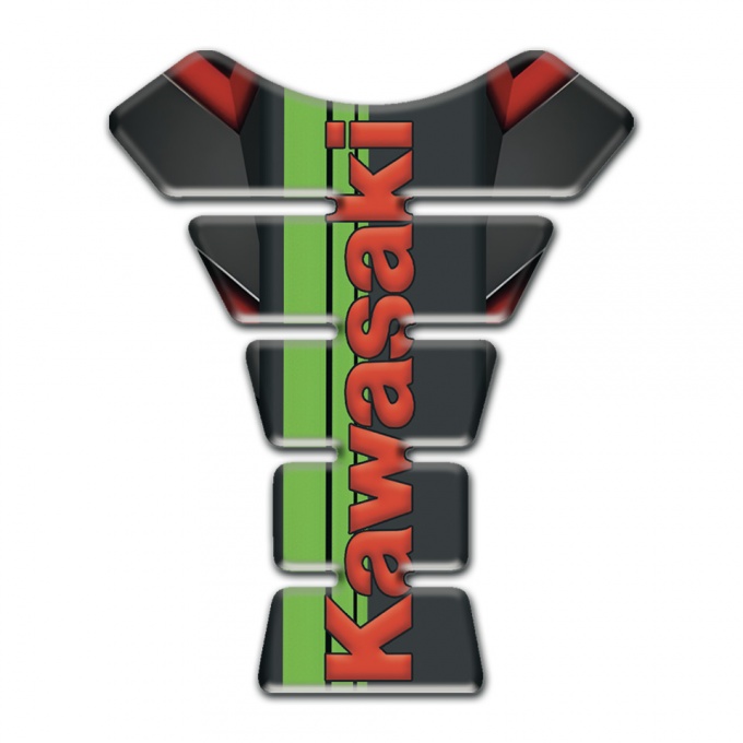 Kawasaki Tank Fuse Stylish Type wit Green Tape Logo panel 