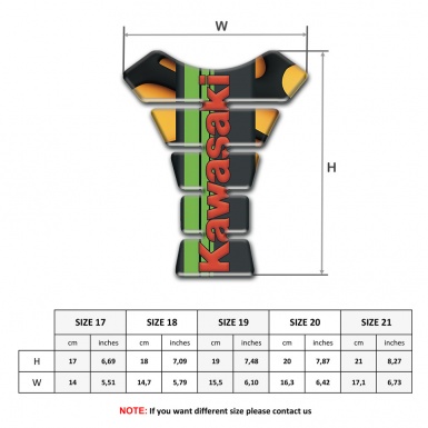 Kawasaki Tank Pad Protector Yellow Details warp and Red Logo 